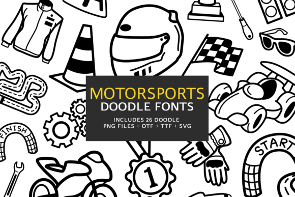 Motorsports Doodle Font for Makers